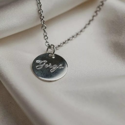 Vésett lap emlék érme medál szerette emlékére - 925 ezüst