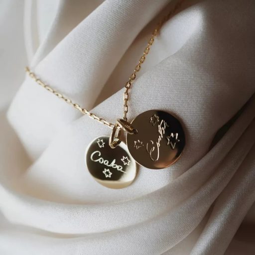 Vésett lap emlékmedál szerette emlékére - 14k arany